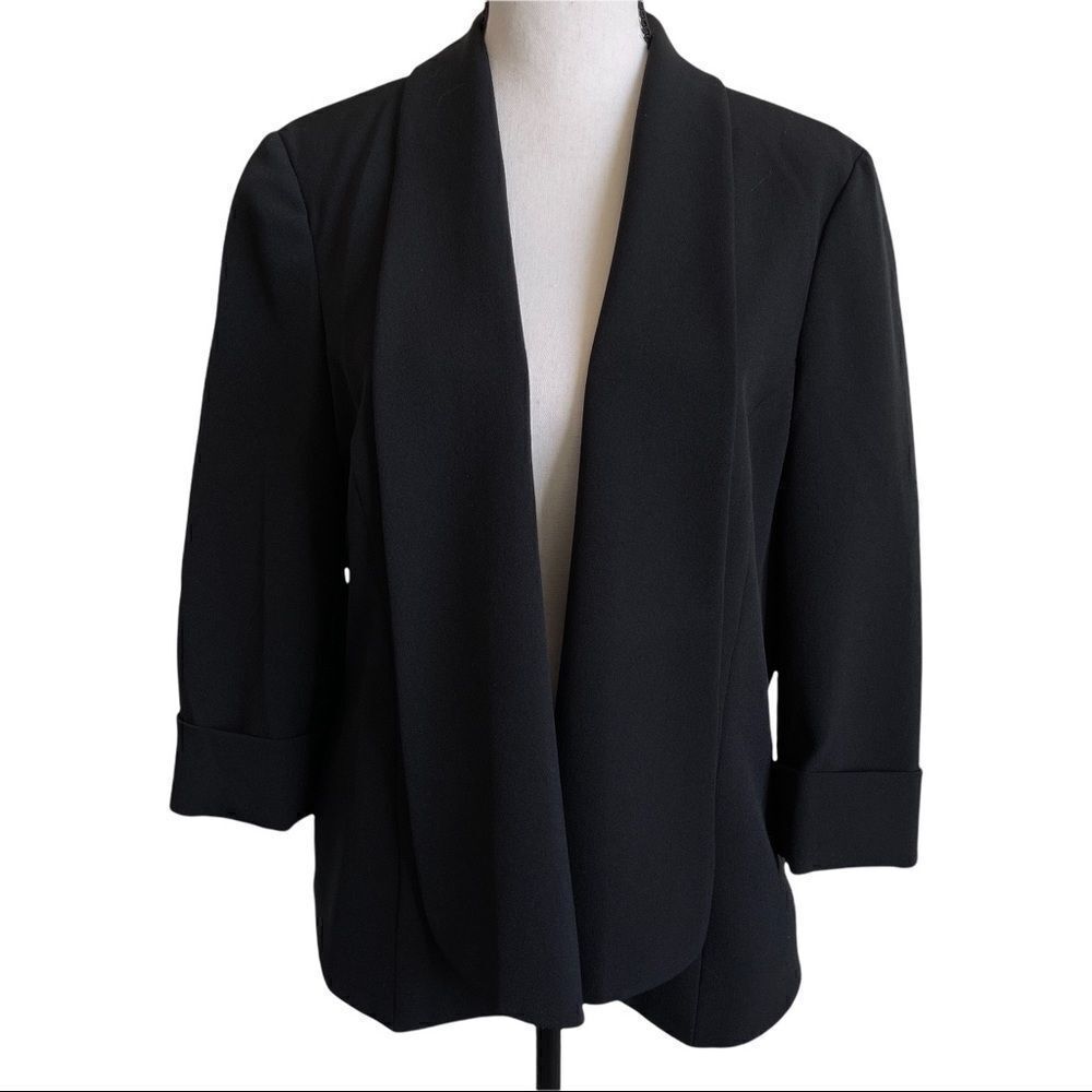 Jones Studio Black Cropped Tuxedo Jacket - Size 12‎